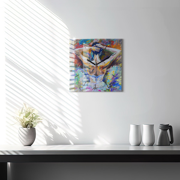 Square wall clock Painted Ballerina