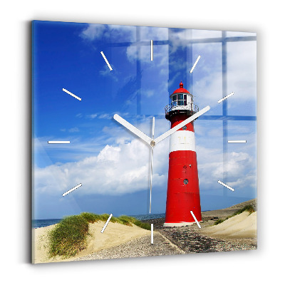 Square wall clock Lighthouse