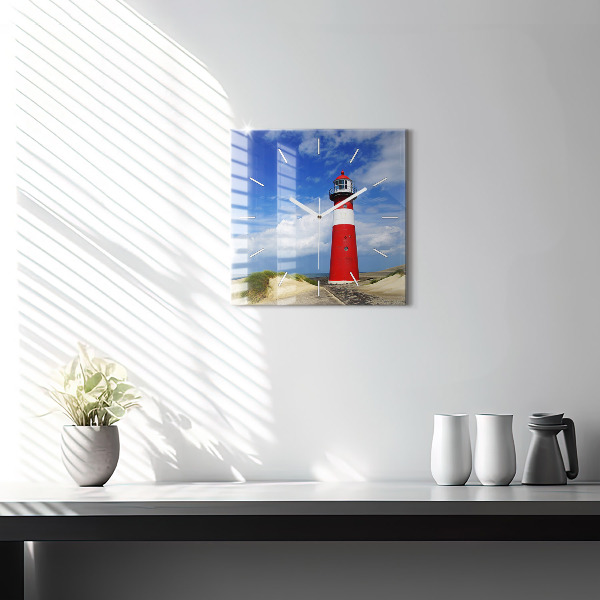 Square wall clock Lighthouse