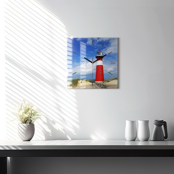 Square wall clock Lighthouse