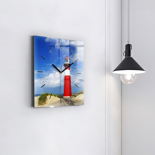 Square wall clock Lighthouse