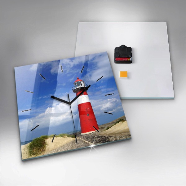 Square wall clock Lighthouse