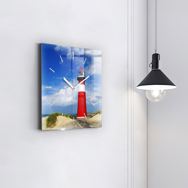 Square wall clock Lighthouse