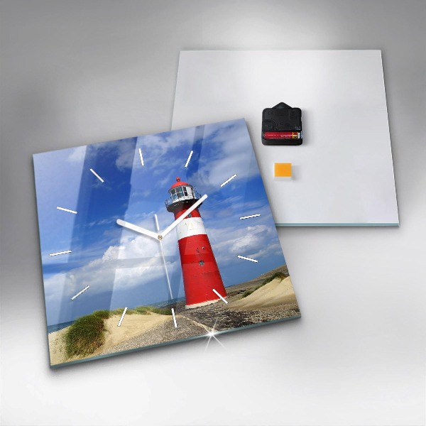 Square wall clock Lighthouse