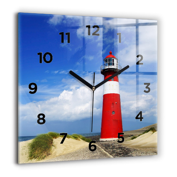 Square wall clock Lighthouse