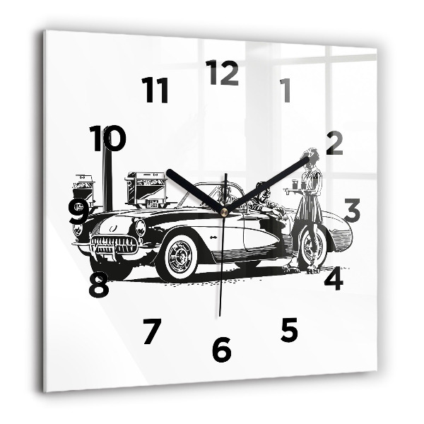 Square wall clock Retro Illustration