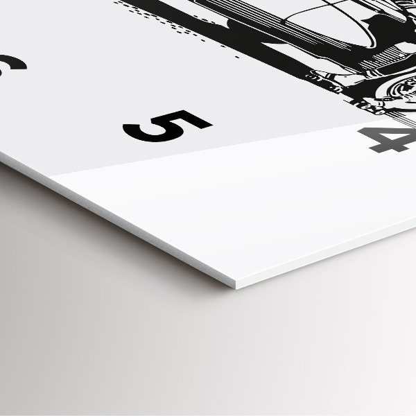 Square wall clock Retro Illustration