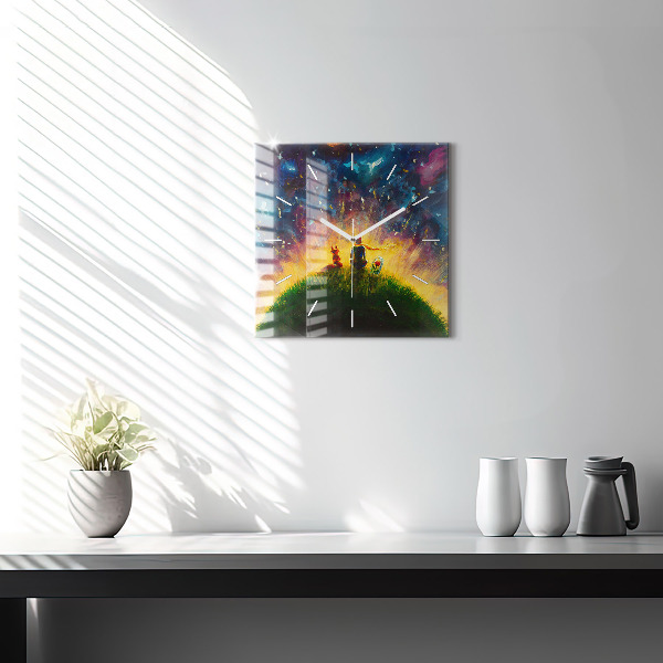 Square wall clock Abstraction The Little Prince