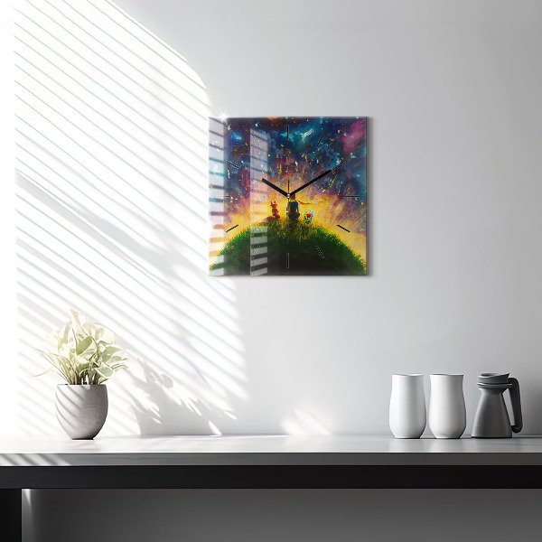 Square wall clock Abstraction The Little Prince