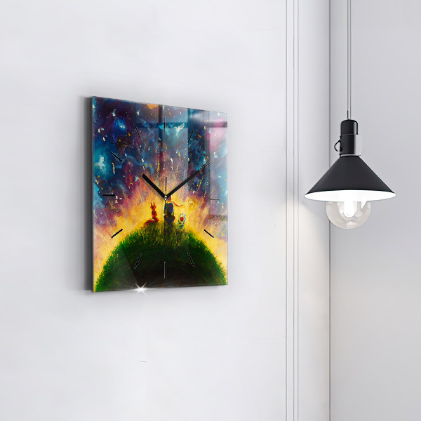 Square wall clock Abstraction The Little Prince