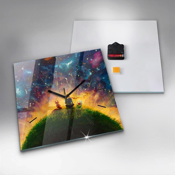 Square wall clock Abstraction The Little Prince