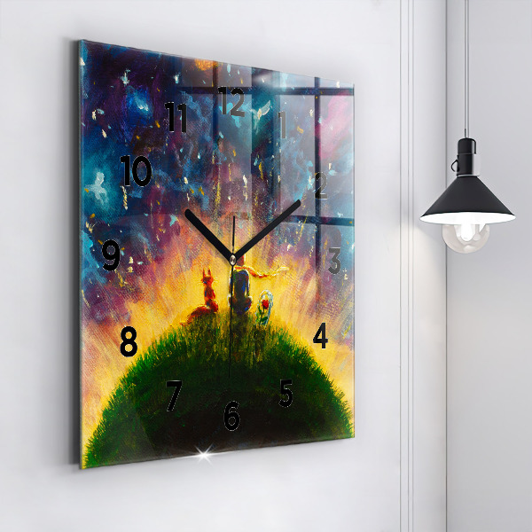 Square wall clock Abstraction The Little Prince