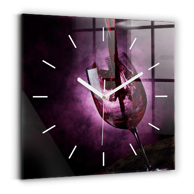 Square wall clock Wine glass