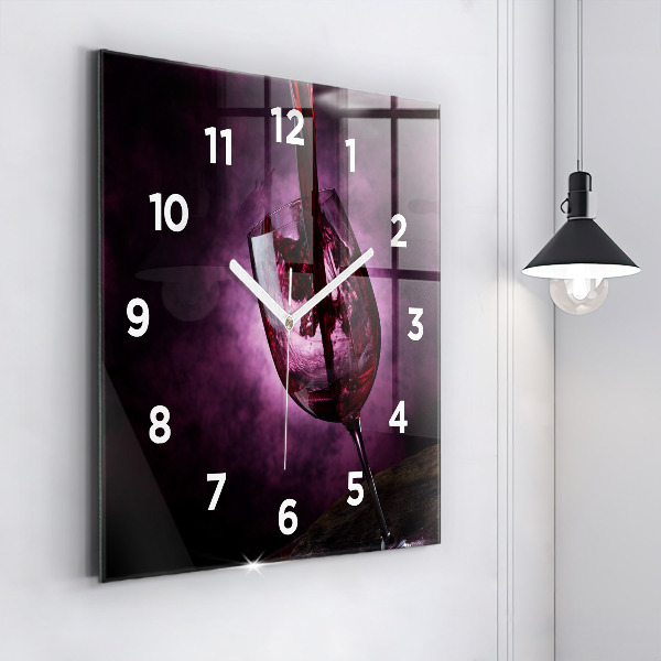 Square wall clock Wine glass