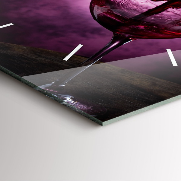 Square wall clock Wine glass