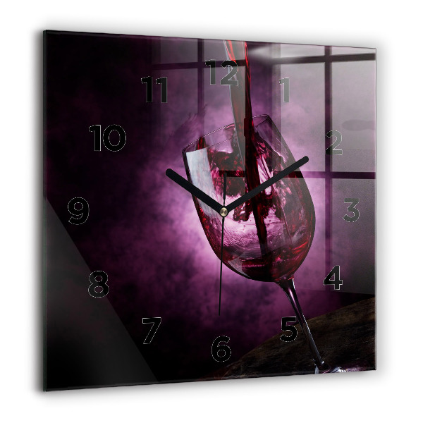 Square wall clock Wine glass