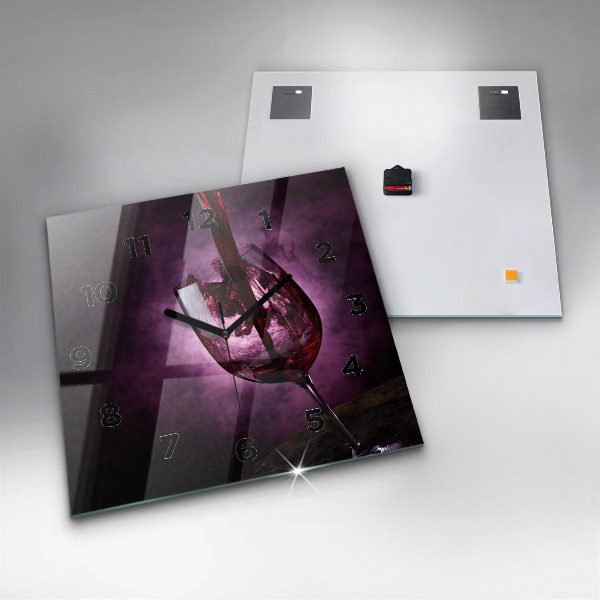 Square wall clock Wine glass