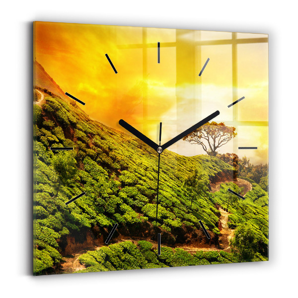 Square wall clock Tea Hill