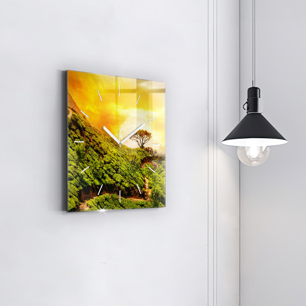 Square wall clock Tea Hill