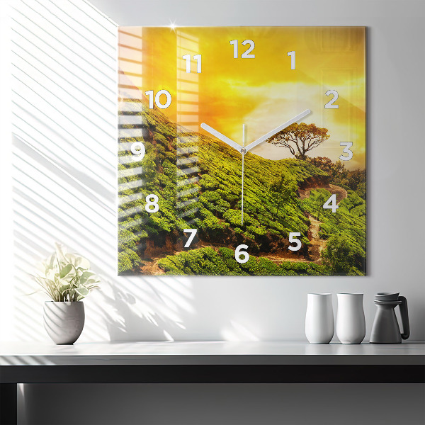 Square wall clock Tea Hill