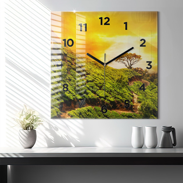 Square wall clock Tea Hill