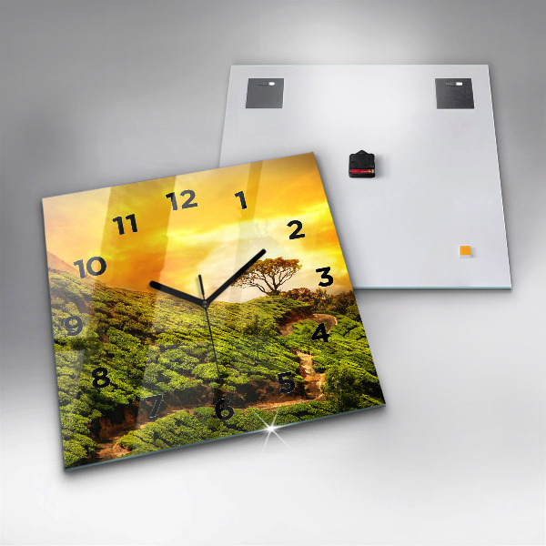 Square wall clock Tea Hill