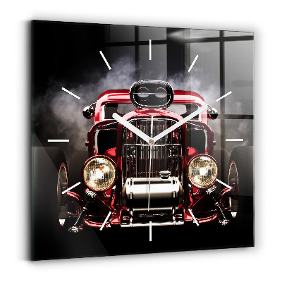 Square wall clock Old vintage car