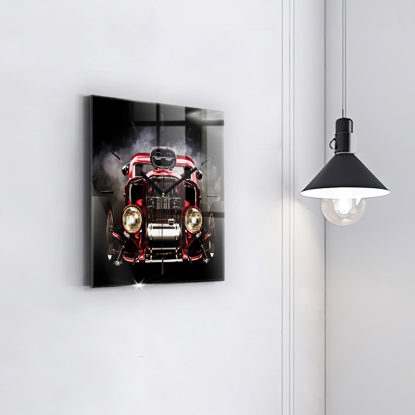 Square wall clock Old vintage car