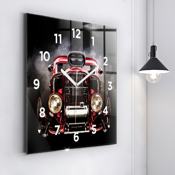 Square wall clock Old vintage car