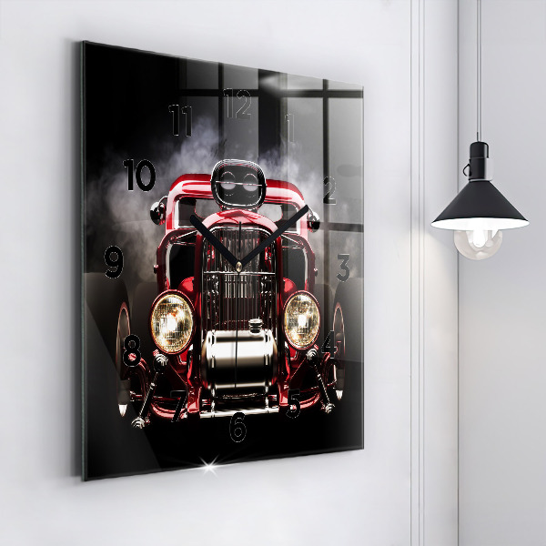 Square wall clock Old vintage car