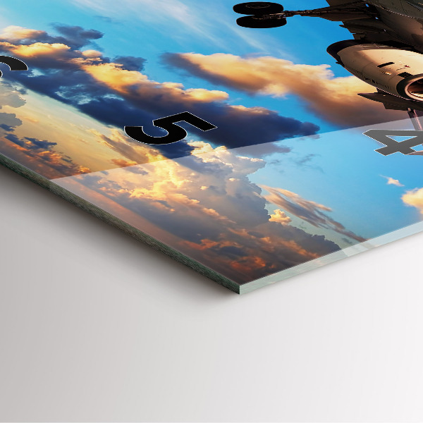 Square wall clock Airplane in the clouds