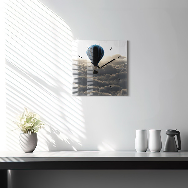 Square wall clock Balloon in the sky