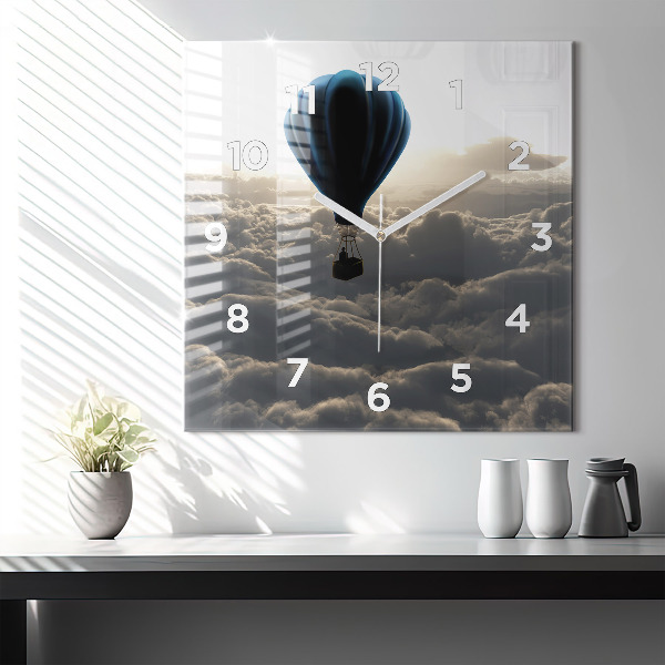 Square wall clock Balloon in the sky