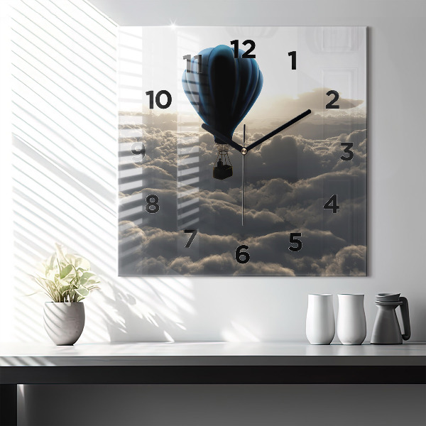 Square wall clock Balloon in the sky