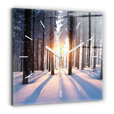 Square wall clock Sunset Forest