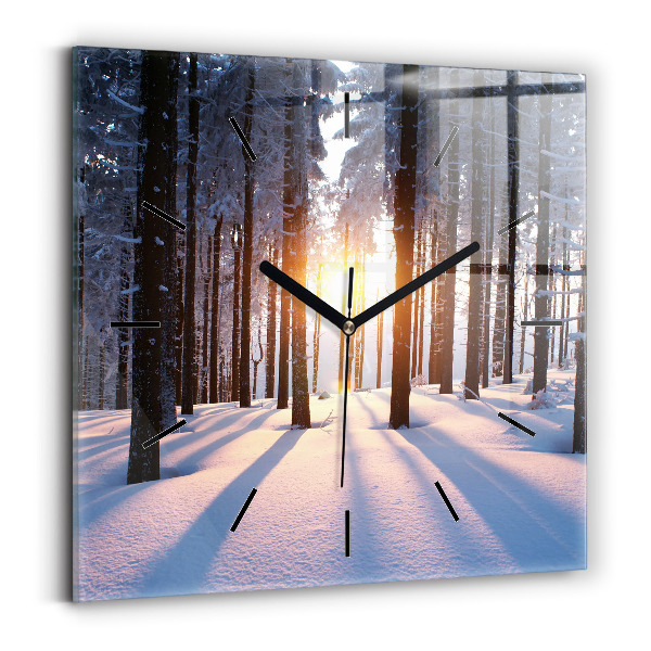 Square wall clock Sunset Forest