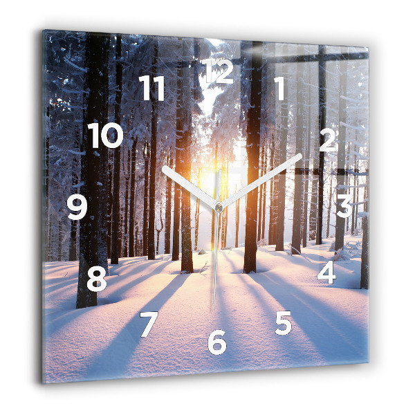 Square wall clock Sunset Forest