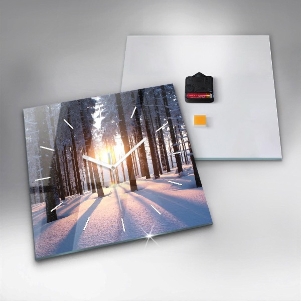 Square wall clock Sunset Forest
