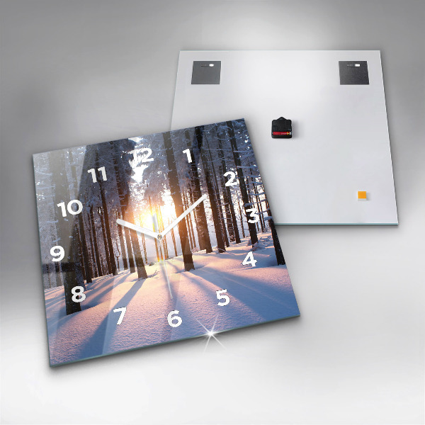 Square wall clock Sunset Forest