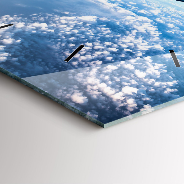 Square wall clock Airplane and Clouds