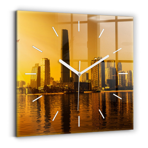 Square wall clock Zhujiang River