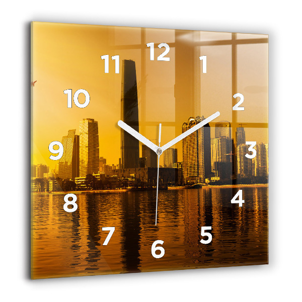 Square wall clock Zhujiang River