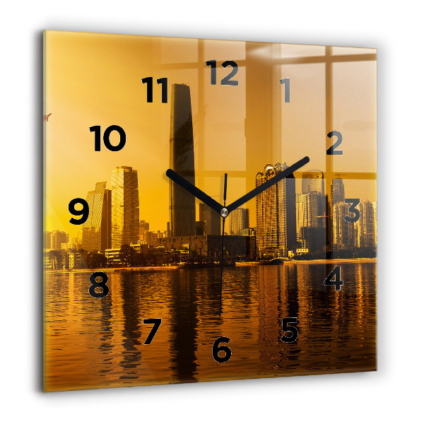 Square wall clock Zhujiang River