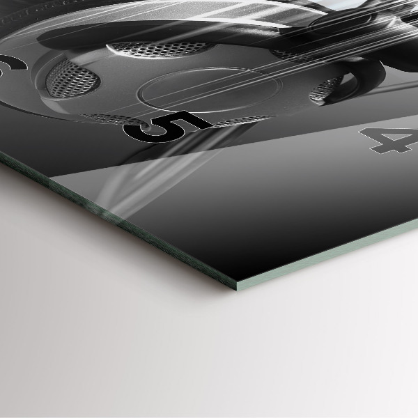 Square wall clock Microphone and Headphones