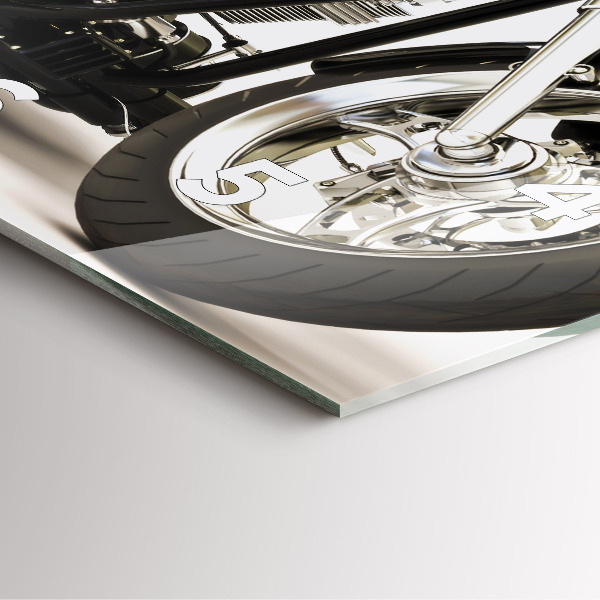 Square wall clock Black motorcycle