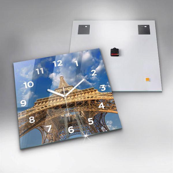 Square wall clock France Eiffel Tower