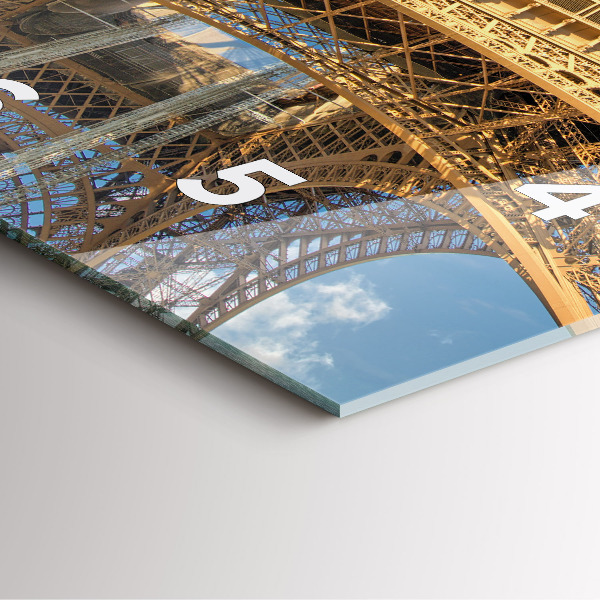 Square wall clock France Eiffel Tower