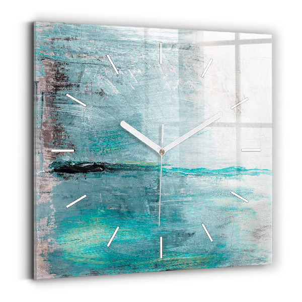 Square wall clock Oil texture abstract