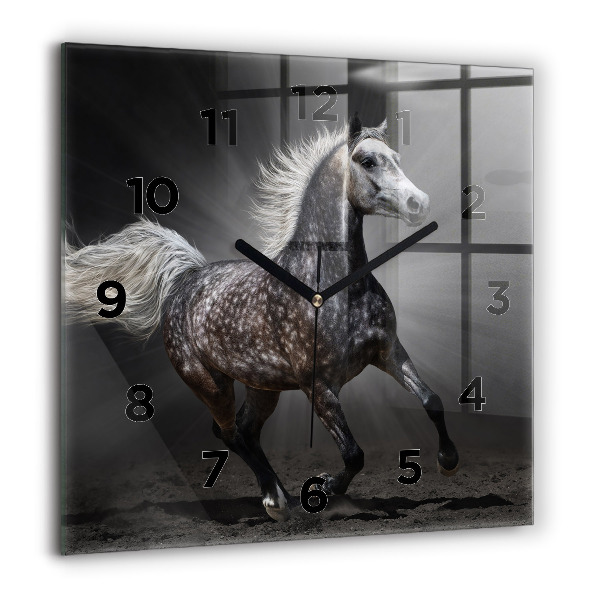 Square wall clock Galloping horse