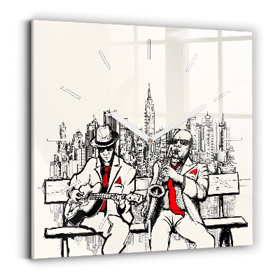 Square wall clock Jazz in New York
